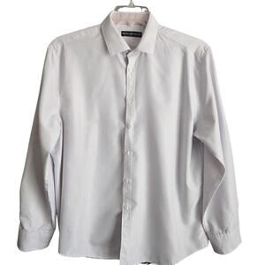 Society of Threads Men's White Pink Blue Dress Shirt Size Large 16-16.5